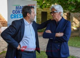 Salvini mette lo Sferisterio in stand-by:  «Alla prima vengo solo se vinciamo.  Sandro mi chiama anche di notte»  (Foto)