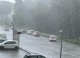 Forte grandinata in provincia,  rami e piante caduti a Macerata  Albero precipita su un’auto (Foto/Video)
