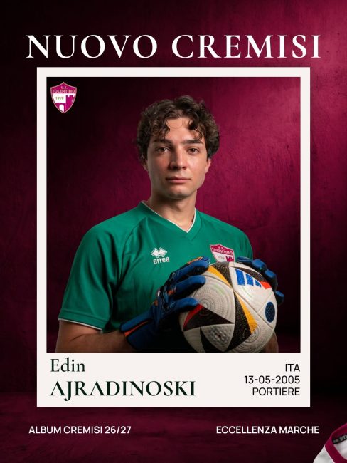 Edin Ajradinoski, nuovo portiere del Tolentino