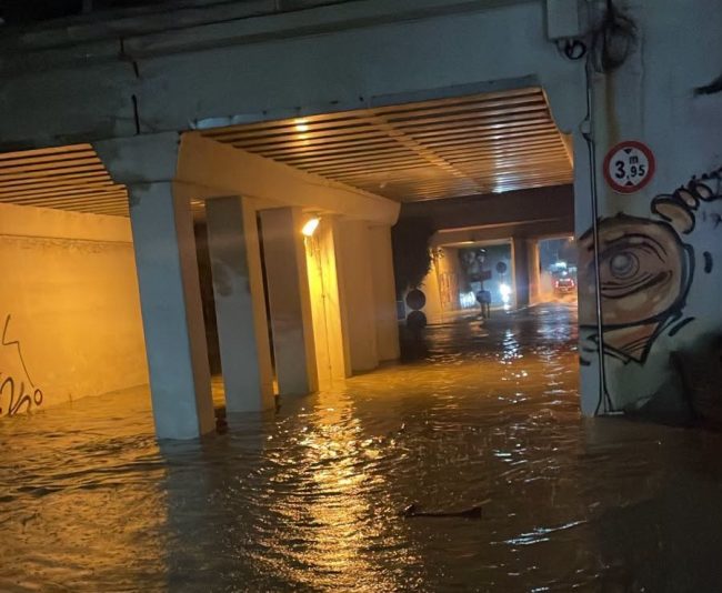 maltempo porto recanati sottopasso allagato