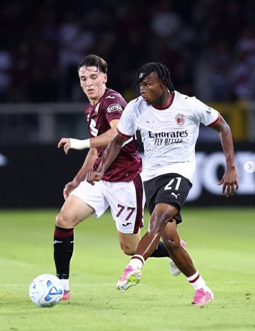 Alessio Cacciamani contro il Milan