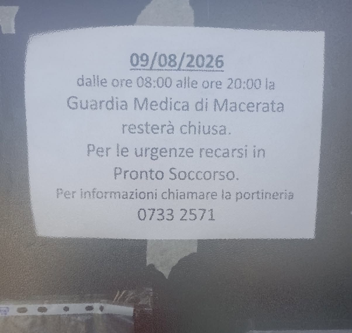 guardia medica chiusa