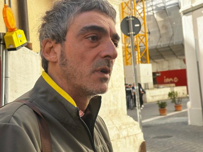 Matteo Ferretti, segretario provinciale Fillea Cgil - gru tolentino